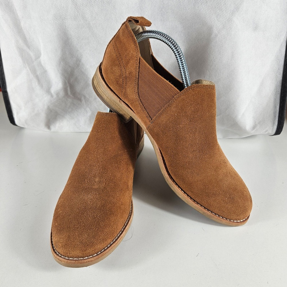 Clarks Taylor Shine Tan Brown Suede Chelsea Ankle Boots Womens 10 261396734075